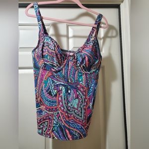 NWT title nine, tankini top only, multi color, 38D